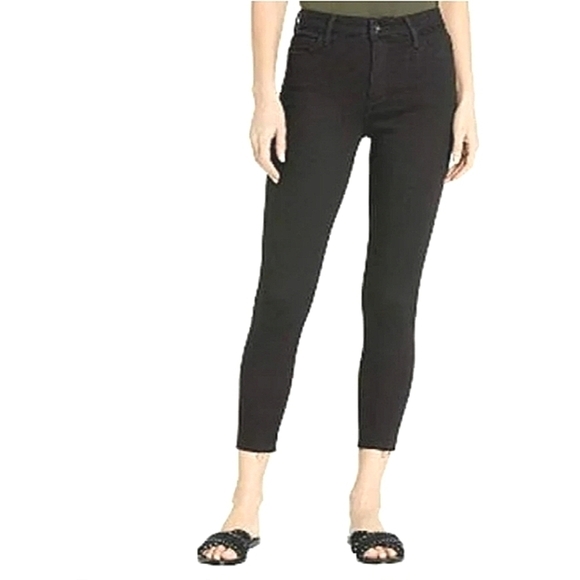 Sam Edelman The Stiletto High Rise Crop Black Washed Skinny Jeans - Size 12 / 31 - Picture 1 of 12